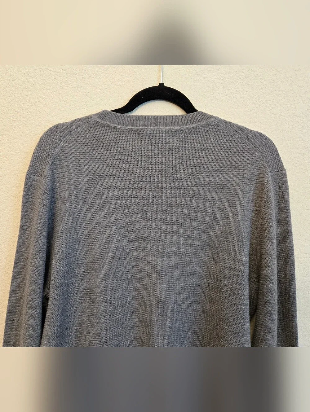 Banana Republic Mens Italian Fine Merino Wool Sweater Sz M Gray Pull Over Soft